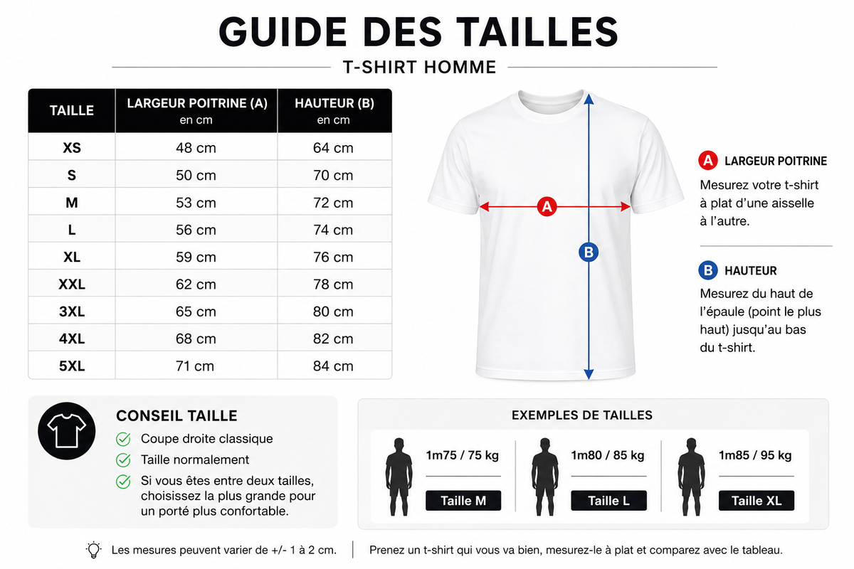 T-shirt personnalisé avec logo ou texte – cœur, dos ou les deux