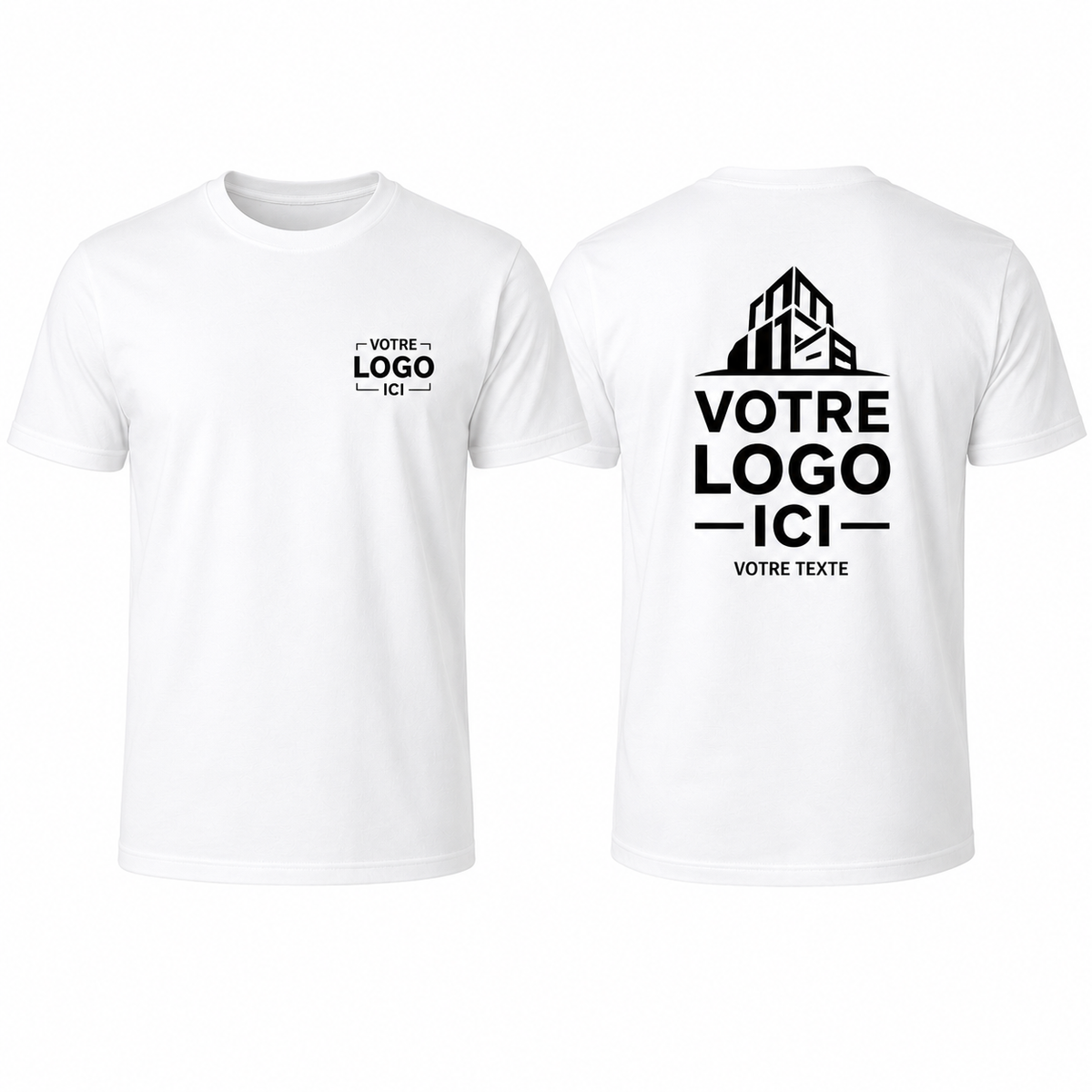 T-shirt personnalisé avec logo ou texte – cœur, dos ou les deux
