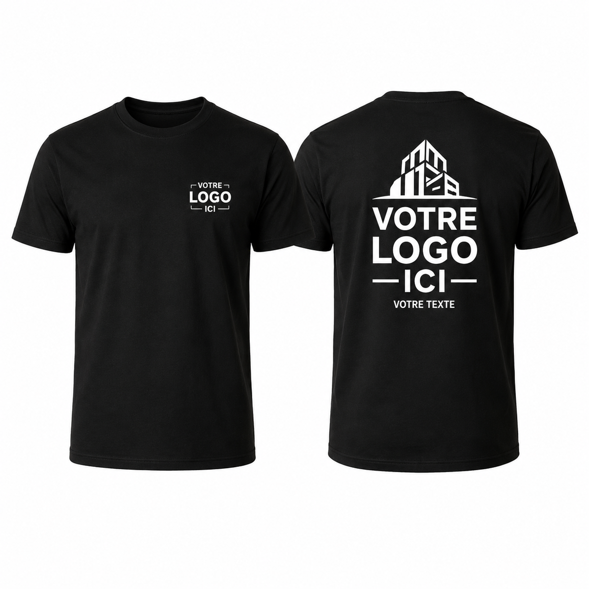 T-shirt personnalisé avec logo ou texte – cœur, dos ou les deux